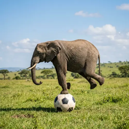 Balancing Elephant on Soccer Ball | Amazing Side View
