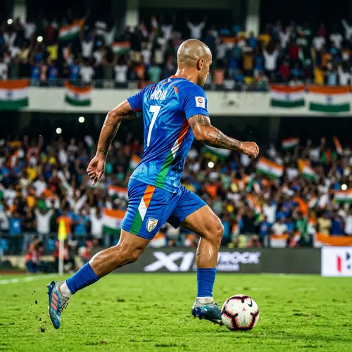 Portuguese Male Footballer in Indian Team Jersey | Technical Prowess