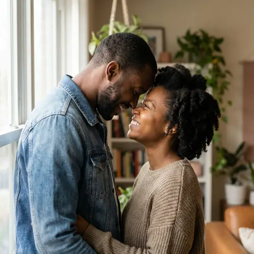 Candid Moments: Black Couple Portrait Photography