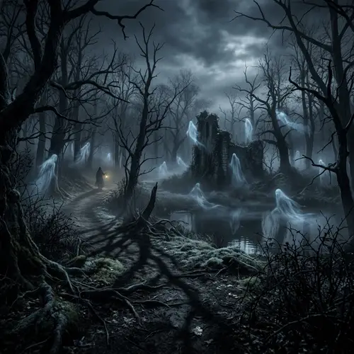 Ethereal Apparitions in Chilling Landscape