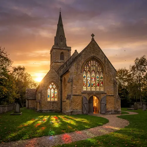 Tranquil Sunset View of a Beautiful Church