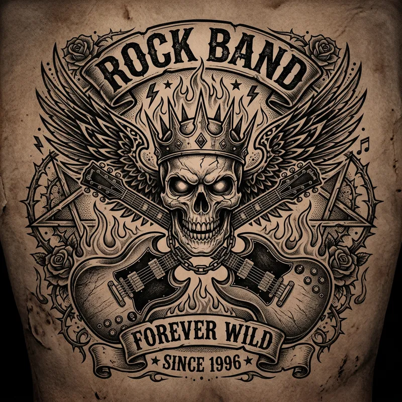 Rock Band Tattoo Design Ideas Rock Band Tattoo Design Ideas