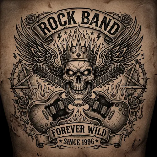 Rock Band Tattoo Design Ideas