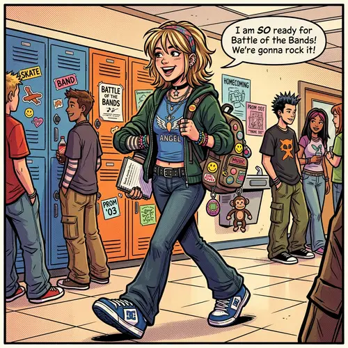Comic Style 16-Year-Old Blonde Girl Inspiration