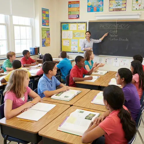 Diverse Classroom Setting with Teacher and Students