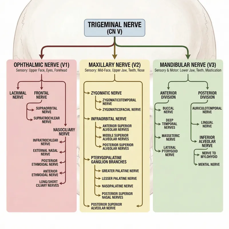 Trigeminal Nerve Branches Family Tree | Detailed Diagram