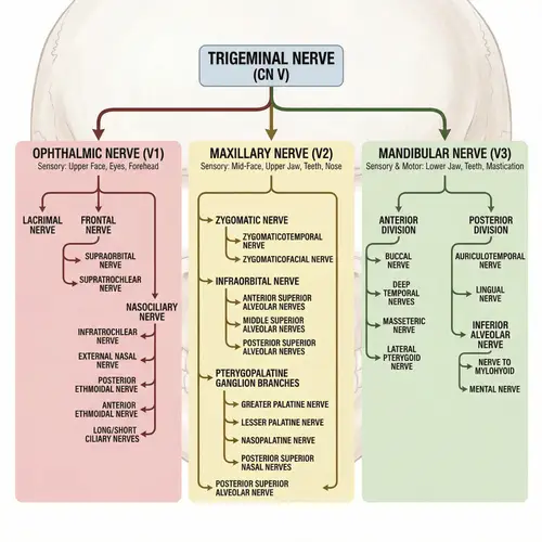 Trigeminal Nerve Divisions Family Tree Diagram