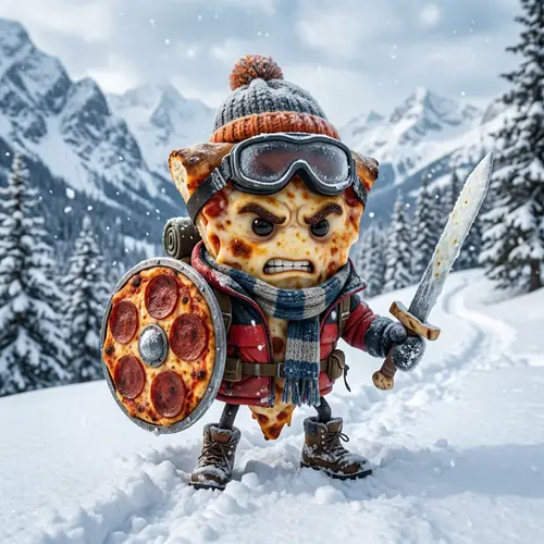 Epic Pizza Slice in Snow Survival Gear