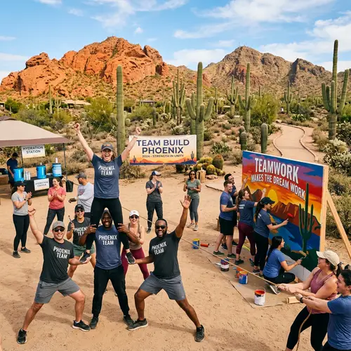 Engaging Team Building Activities in Phoenix Desert Landscape