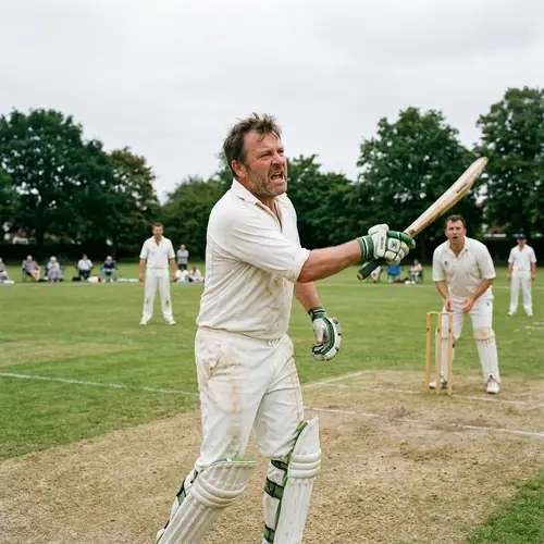 Angry Man Throws Cricket Bat