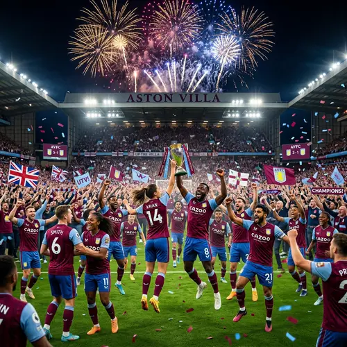 Aston Villa Premier League Victory | Joyful Football Scene