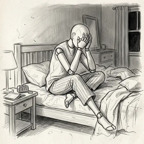 Frustrated Mannequin Sketch: Sleepless Night
