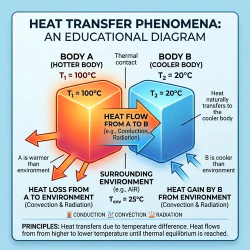 Heat Transfer Between Two Bodies - Illustrated Explanation