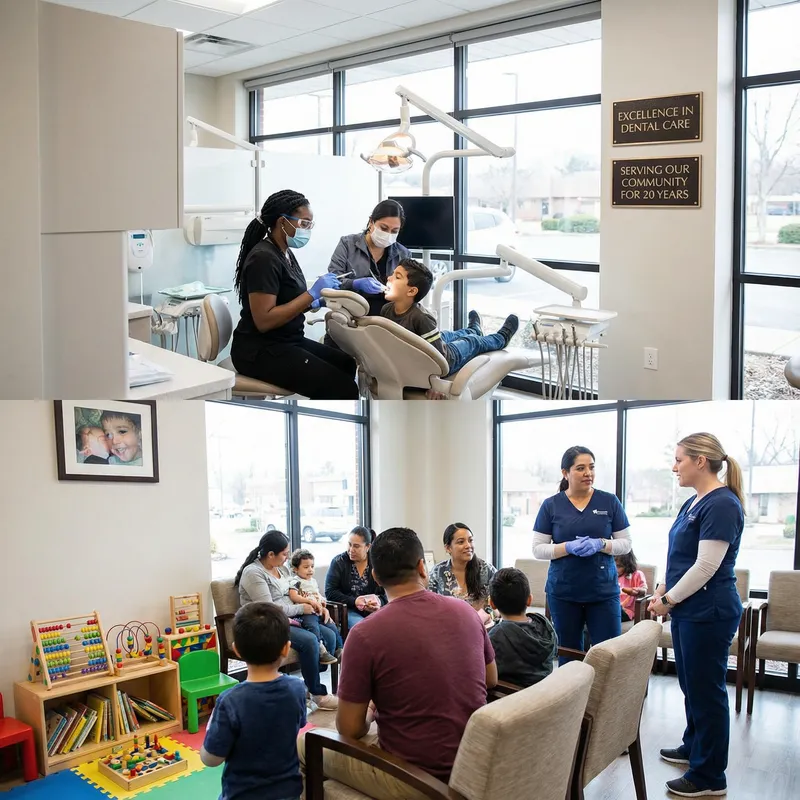 Bustling Dentist Clinic with Diverse Staff and State-of-the-Art Equipment