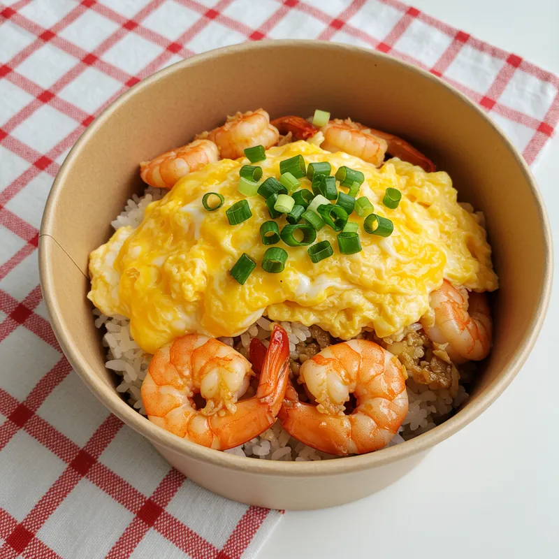 Shrimp & Egg Rice Bowl with Garlic & Chile