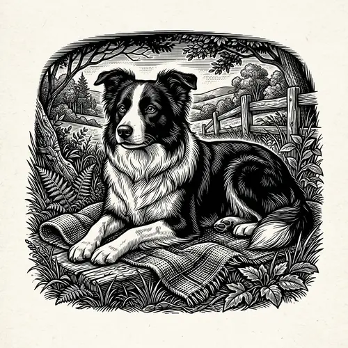 Vintage Border Collie T-Shirt Design