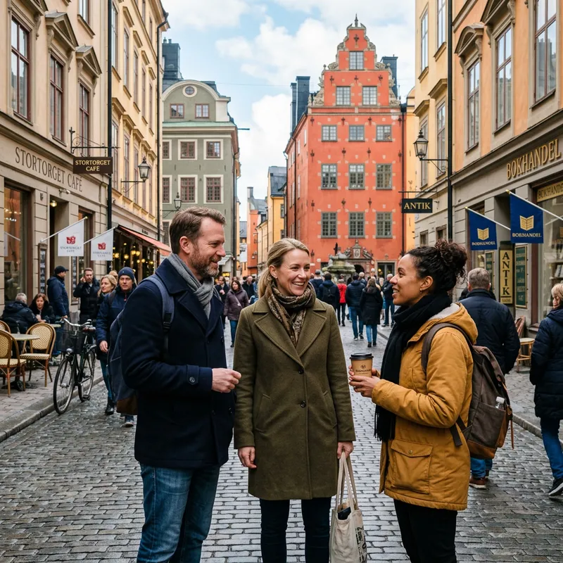 Scandinavian Conversation on Stockholm Streets