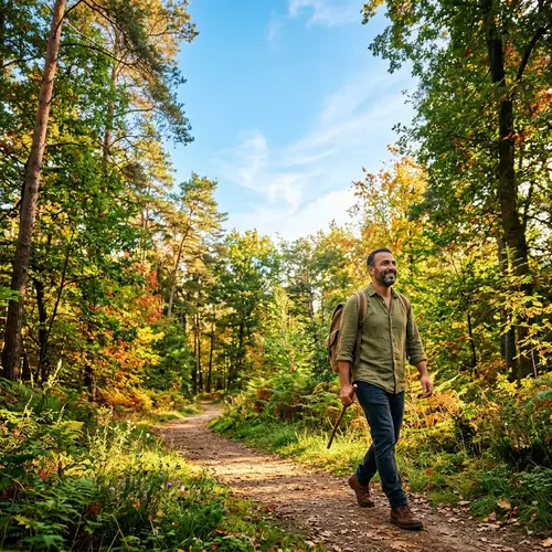 Serene Stroll Through a Vibrant Forest