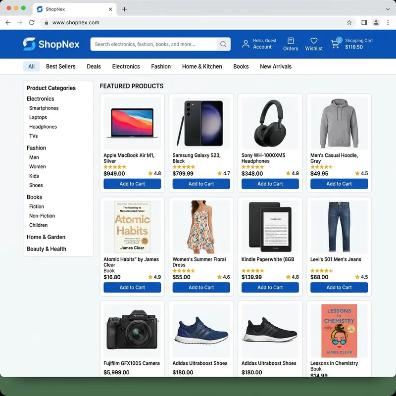 E-commerce Website for Easy Online Shopping E-commerce Website for Easy Online Shopping