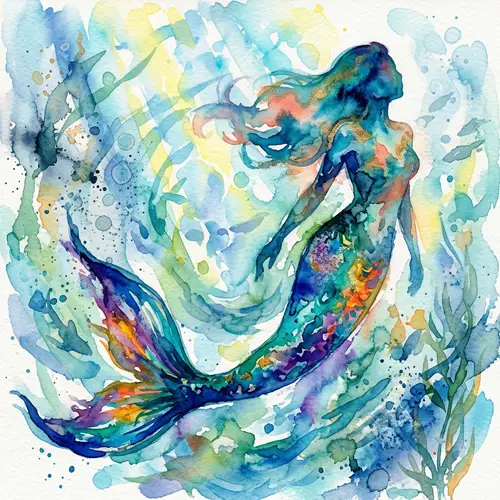 Abstract Mermaid Art: Fluid Movement & Ethereal Beauty