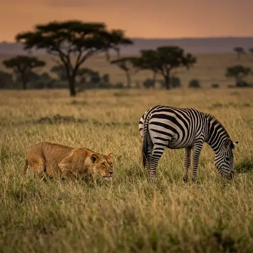 Lion Hunting Zebra: Nature's Wild Drama Unfolds