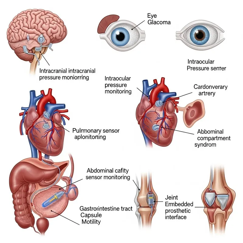 Anatomical Diagram of Organs with Pressure Sensors