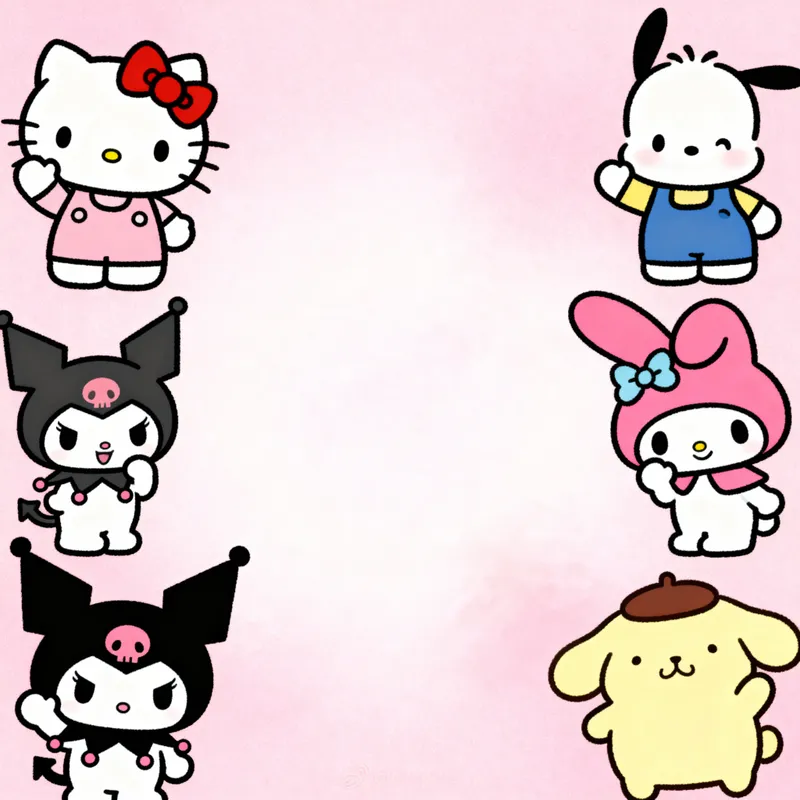 Cute Sanrio Characters Greeting Together