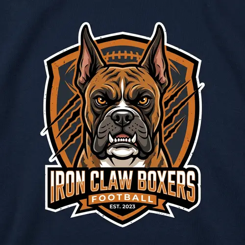 Angry Boxer Dog Logo for Football Team