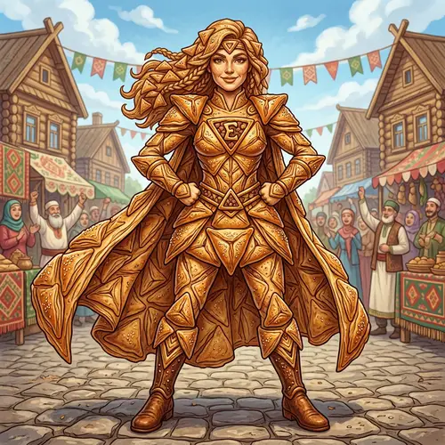 Echpochmak Superhero: Traditional Tatar Pastry Sculpture