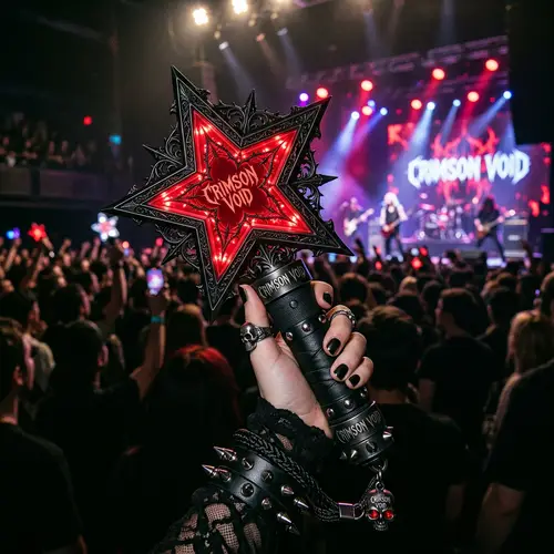 Realistic Red Gothic Star-Shaped Kpop Lightstick