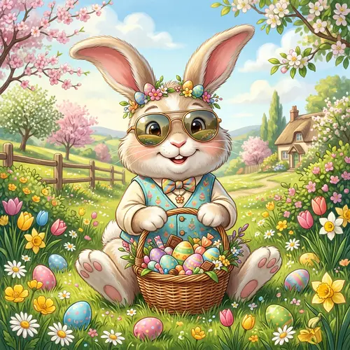 Cool Easter Bunny with Sunglasses
