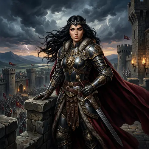 Imposing Warrior Princess in Fantasy World - Stunning Portrait