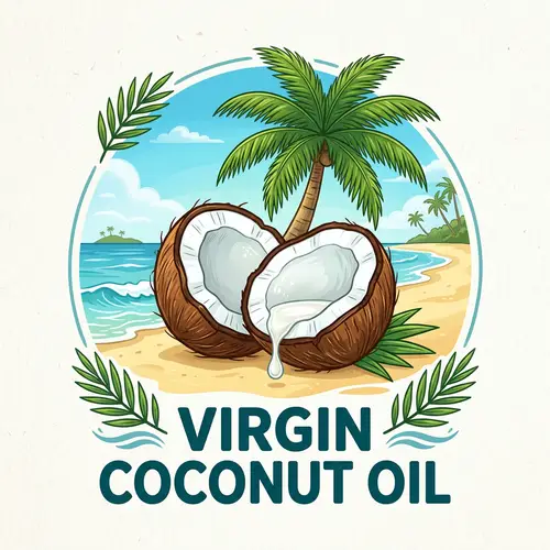 Virgin Coconut Oil Logo Design | Tropical Coconut Logo