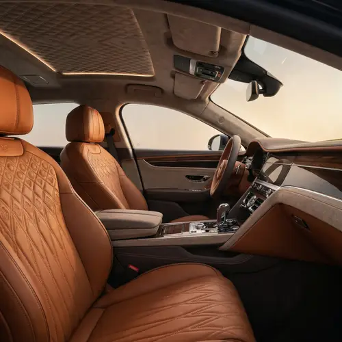 Luxurious Car Interior Design with Detailed Leather Upholstery