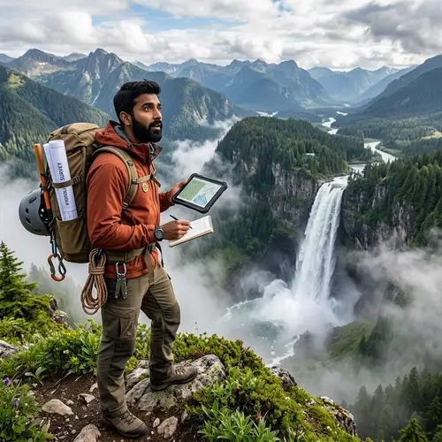 South Asian Mechanical Engineer Discovers New Places | Mountain & Waterfall
