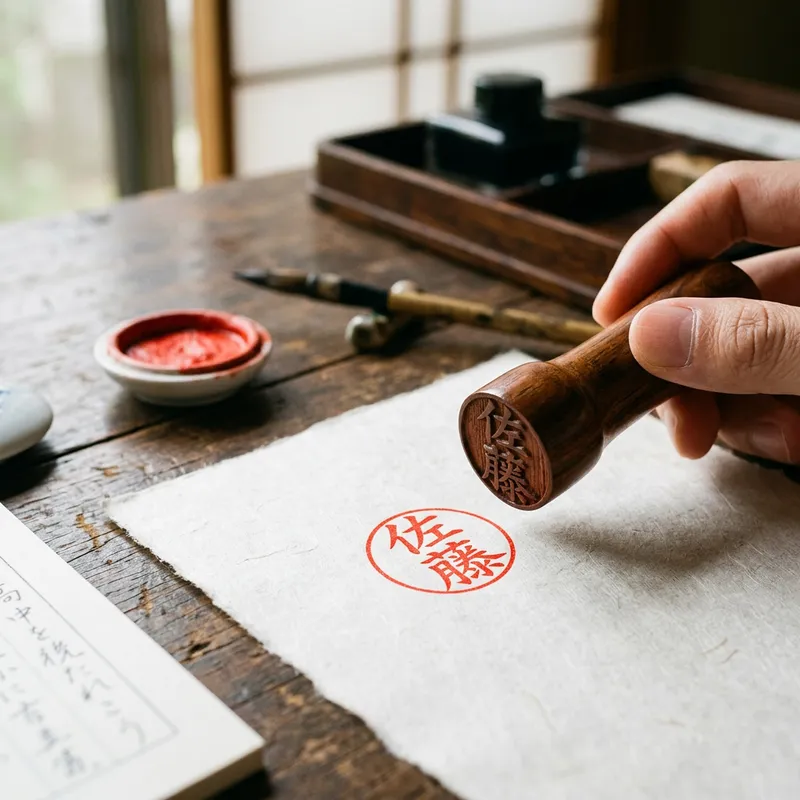 Custom Round Name Seal - Sato Custom Round Name Seal - Sato