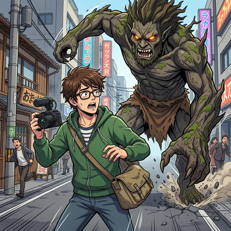 Anime Blogger Attacked by Colossal Titan - Eduardo Perez in Anime Form