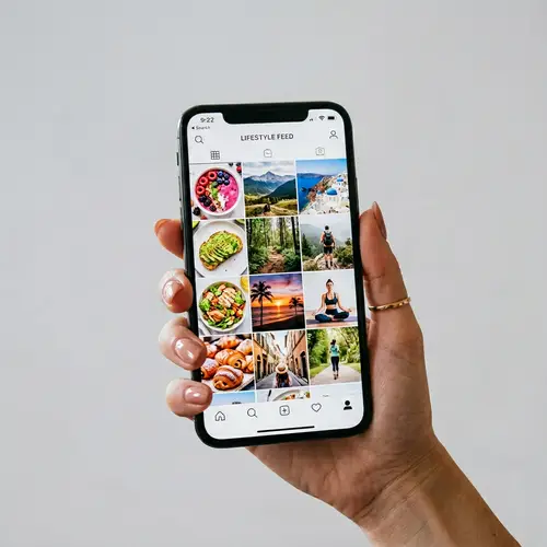 Stylish Mobile Device Photo Collection: Food, Nature, Travel & Workouts
