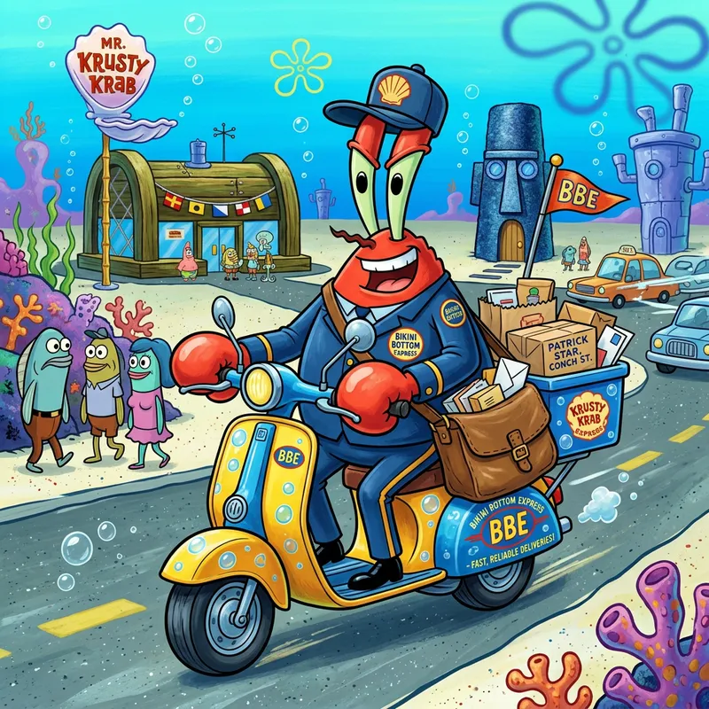Mr. Krabs as a Courier: A Unique Adventure