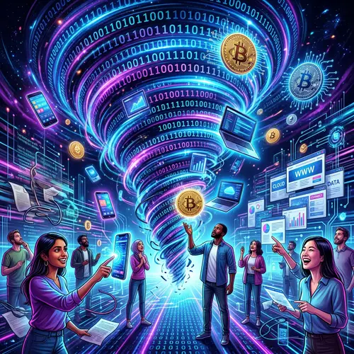 Digital Revolution: Abstract Vision of Transformative Change