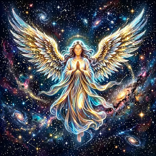 Celestial Angel Art: Serene Abstract Scene