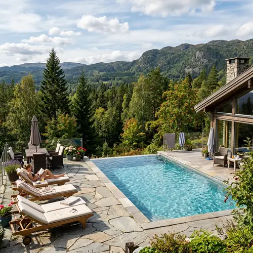 Relax by the Pool Surrounded by Northern Nature
