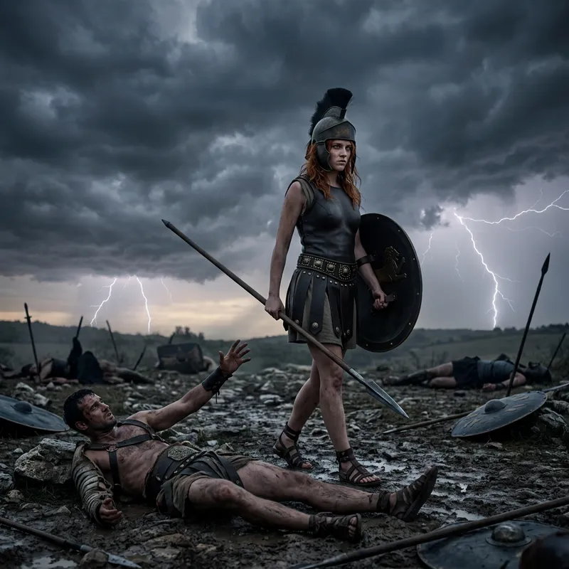 Euthybides: Greek Warrior Conquering the Battlefield in 'Spartacus'