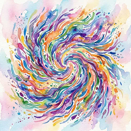 Swirling Watercolor Illustration of Collective Consciousness
