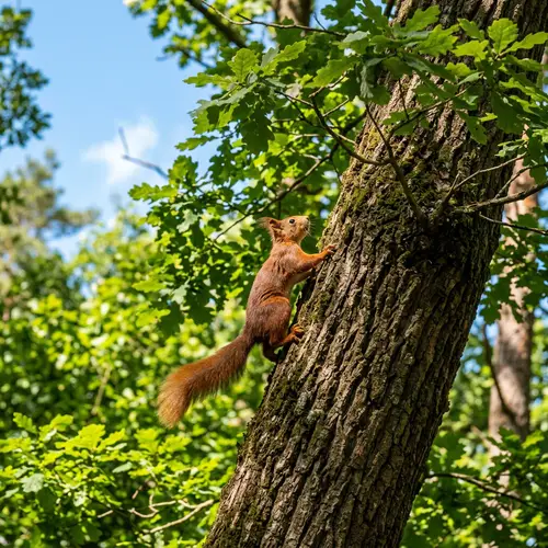 Agile Squirrel Climbing Tall Oak Tree | Wildlife Encounter