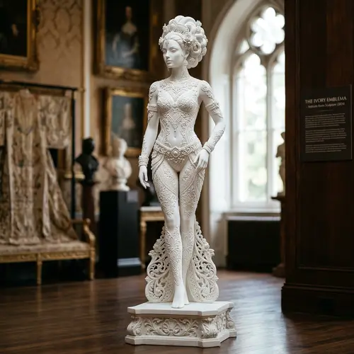 Intricately Designed Mannequin with White Finish
