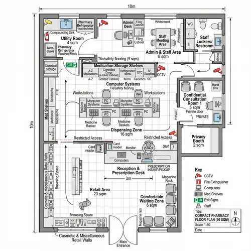 Compact Pharmacy Layout Design Ideas