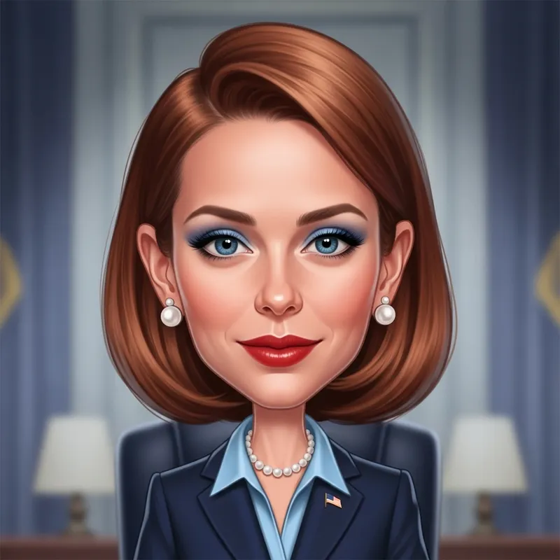 Caricature of President Andreea McAdams