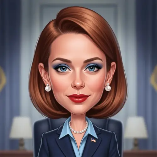 Caricature of President Andreea McAdams