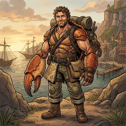 Crab-like Masculine Figure with Robust Physique